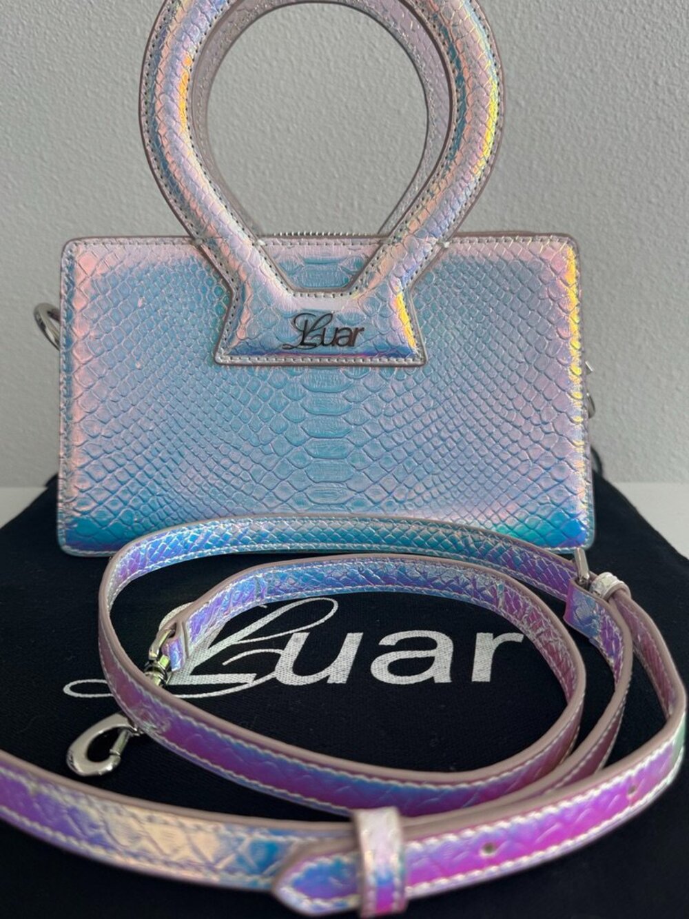 Ana Mini Leather Top Handle Bag (Nordstrom Exclusive) Iridescent Pink